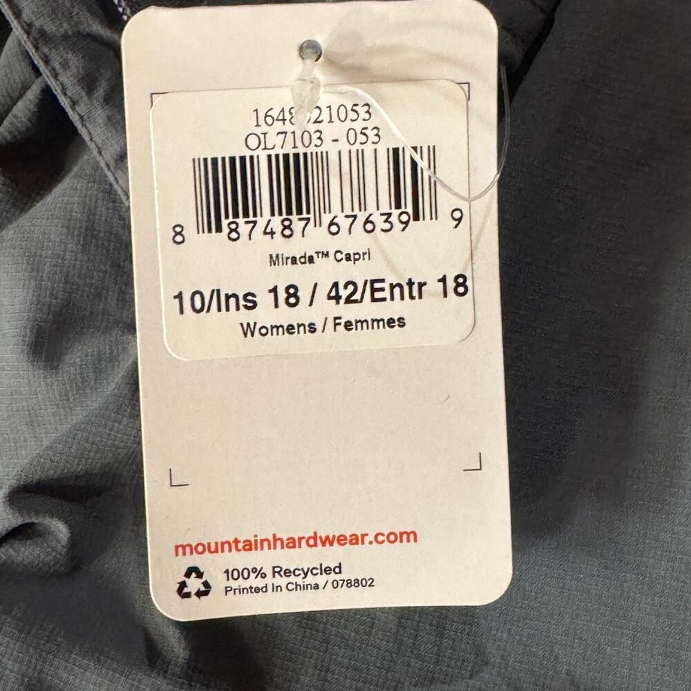 Mountain Hardwear SZ 10 Mirada Capris UPF 50 DWR Lightweight Quick-Dry Mid-Rise - Picture 10 of 10